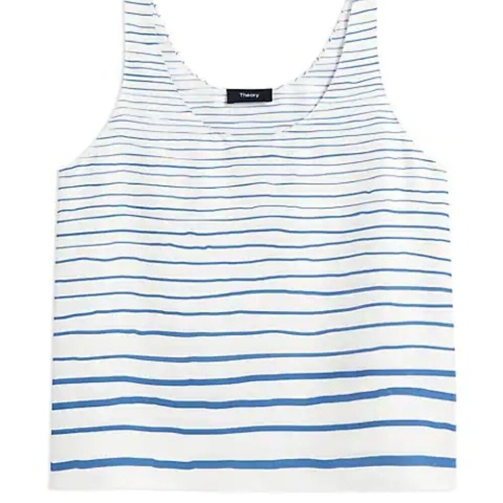 THEORY Stripe silk tank top, Size M